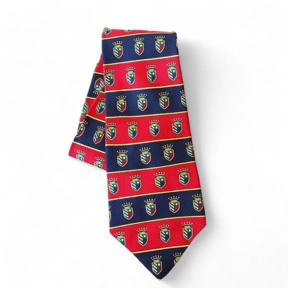 Tommy Hilfiger Vintage 90s Y2K Crest Striped Tie Men's - Picture 1 of 5